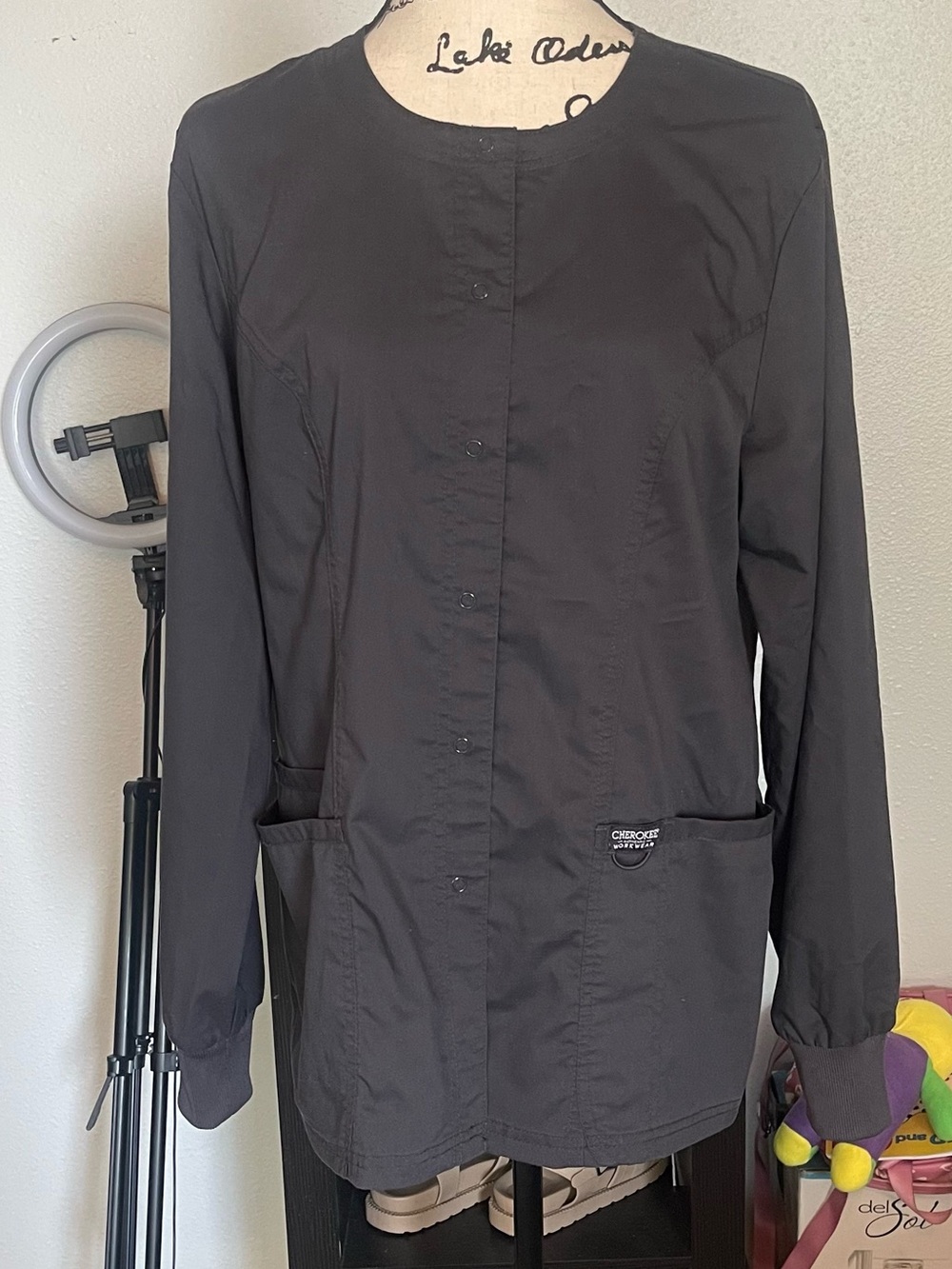 Cherokee women’s dark gray  Snap-Front Jacket